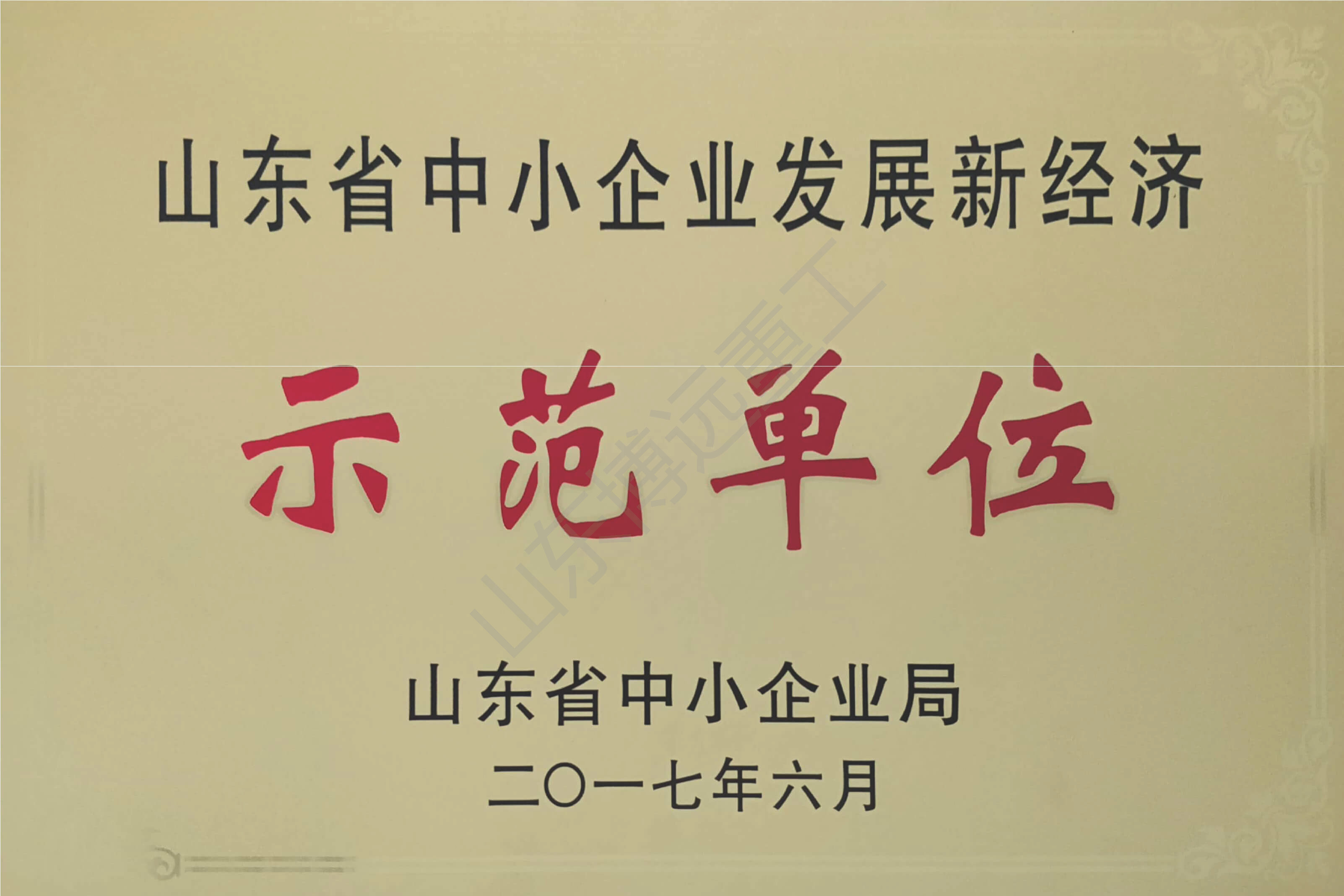 山東省中小企業(yè)發(fā)展新經(jīng)濟(jì)示范單位